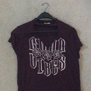 good vibes purple shirt with choker